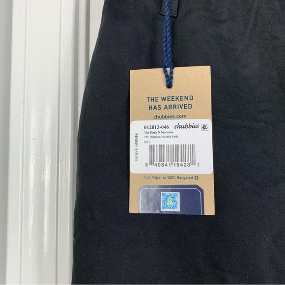 Chubbies Men XXL The Dark N Stormies 7” Shorts Originals Stretch Twill - Picture 4 of 5